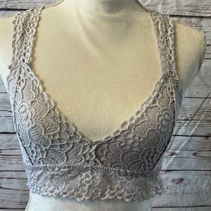 Aerie Lacey bralette size S Small light grey gray color Excellent condition